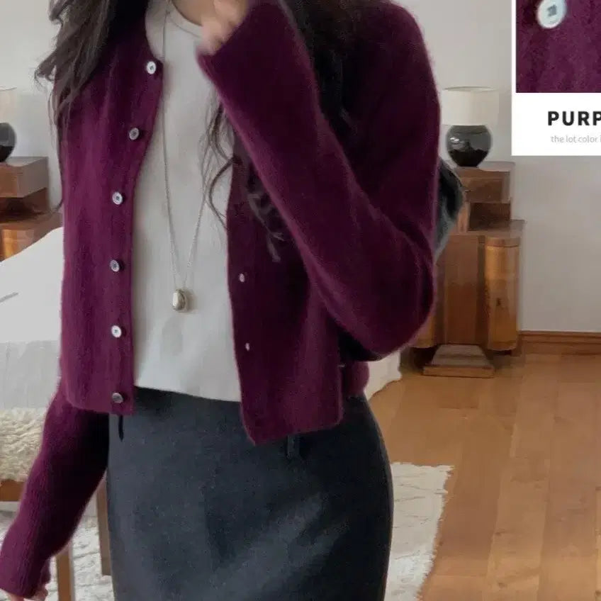 [BUNJANG] Miel Ellin Cropped Cardigan / 미엘 엘린 크롭 가디건