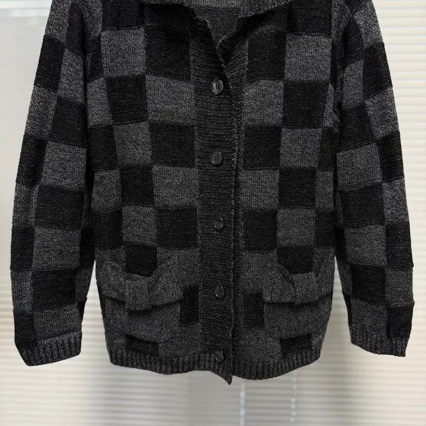 [BUNJANG] Reveillon Checkerboard Knit Jacket / reveillon 체커보드 니트 자켓