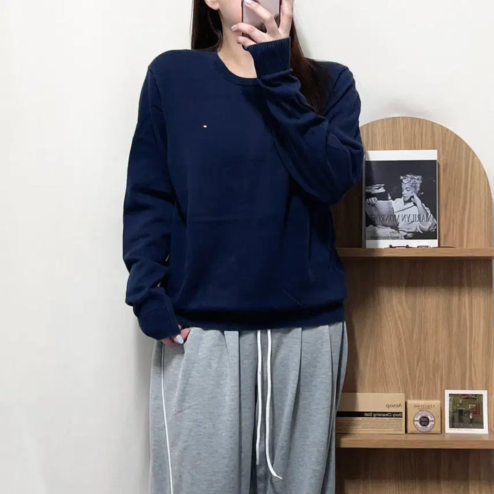 [BUNJANG] Authentic Tommy Hilfiger Navy Round Neck Knit Sweater (M) / [정품] 타미 네이비 라운드 니트 [ M ]