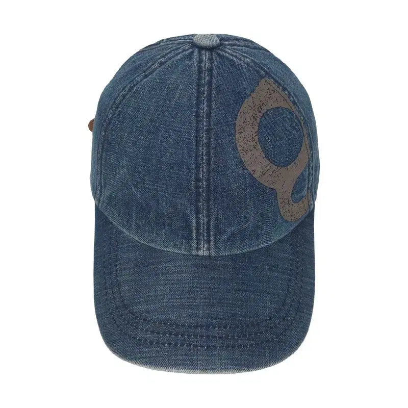 [BUNJANG] GIA Vintage Washed Denim Baseball Cap with Leather Strap / GIA 레더 스트랩 데님 빈티지 볼캡