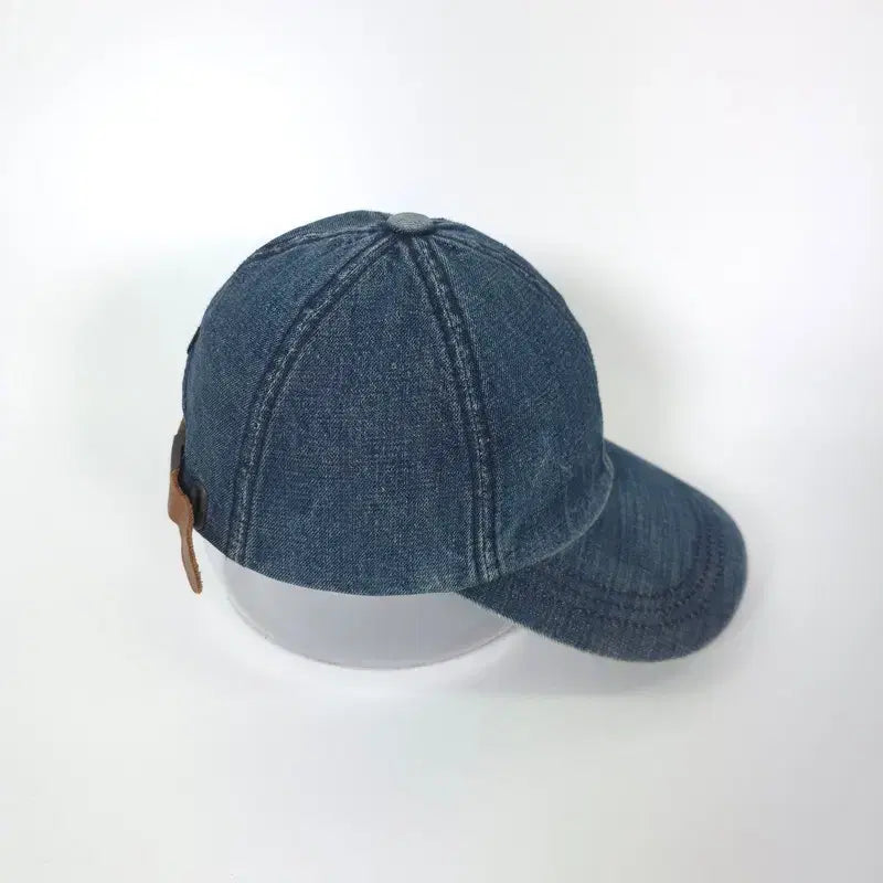 [BUNJANG] GIA Vintage Washed Denim Baseball Cap with Leather Strap / GIA 레더 스트랩 데님 빈티지 볼캡