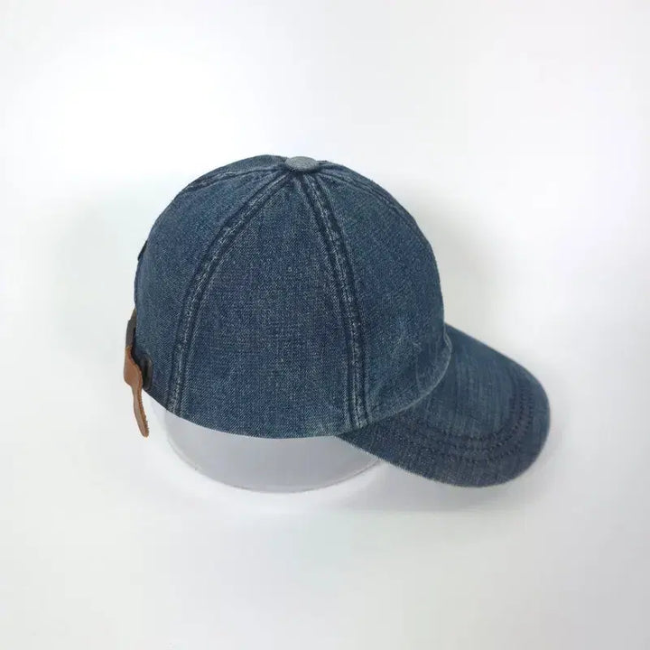 [BUNJANG] GIA Vintage Washed Denim Baseball Cap with Leather Strap / GIA 레더 스트랩 데님 빈티지 볼캡