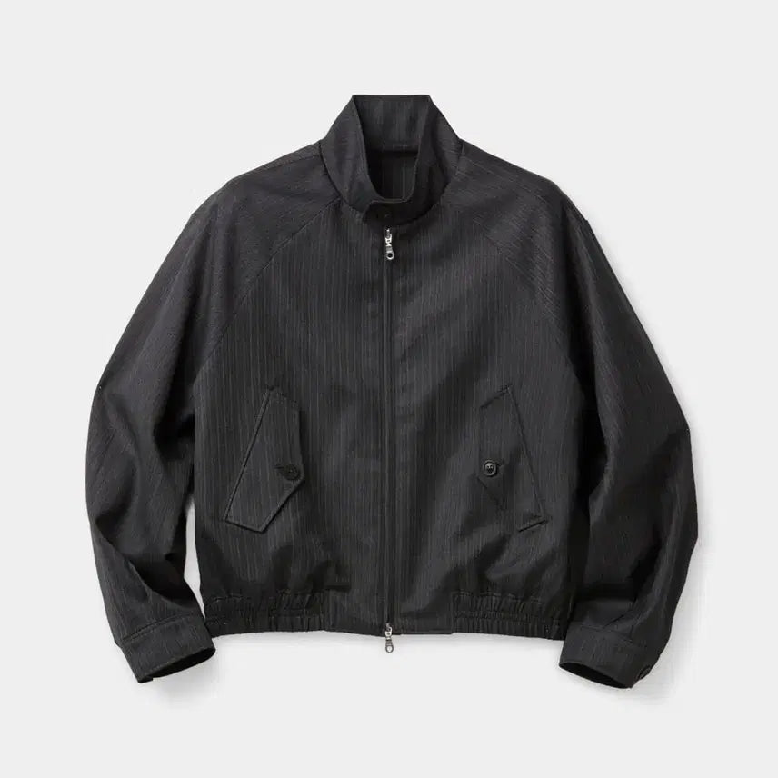 [BUNJANG] COOR Stripe Wool Blend Harrington Jacket (Charcoal Gray) / COOR 쿠어 스트라이프 울 블렌드 해링턴 자켓 (차콜그레이)