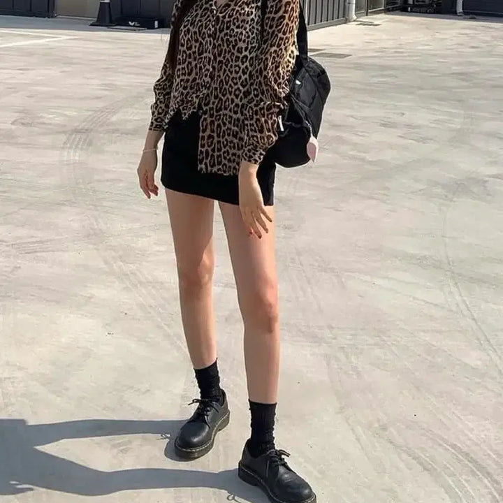 [BUNJANG] H&amp;M Leopard Print Shirt / (반택포) H&amp;M 레오파드 셔츠