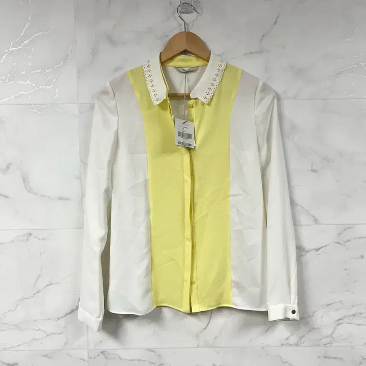 [BUNJANG] KENNETH LADY Blouse White/Light Yellow / (새상품) 케네스 레이디 블라우스 38
