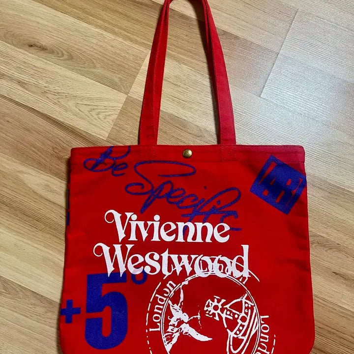 [BUNJANG] Vivienne Westwood Red Canvas Eco Bag / 비비안웨스트우드 에코백(레드)
