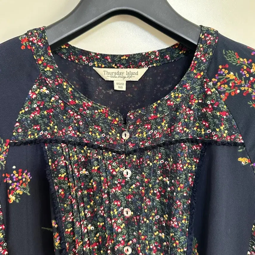 [BUNJANG] Thursday Island Floral Long Dress Chiffon Sleeve / Thursday Island 플라워 롱 원피스 소매쉬폰 55