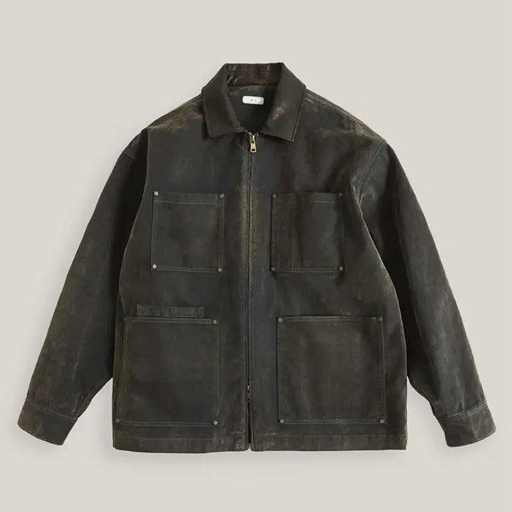 [BUNJANG] Stain Wash Single Jacket French Work Jacket / <새상품>스테인 워시 싱글 자켓 프렌치 워크 자켓