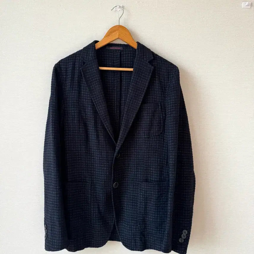 [BUNJANG] The GIGI Cotton Check Single 2B Linen Blazer Jacket Size 50 / 더 지지 코튼 체크 싱글 2B 린넨 블레이저 자켓 50