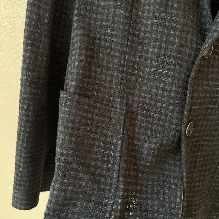 [BUNJANG] The GIGI Cotton Check Single 2B Linen Blazer Jacket Size 50 / 더 지지 코튼 체크 싱글 2B 린넨 블레이저 자켓 50