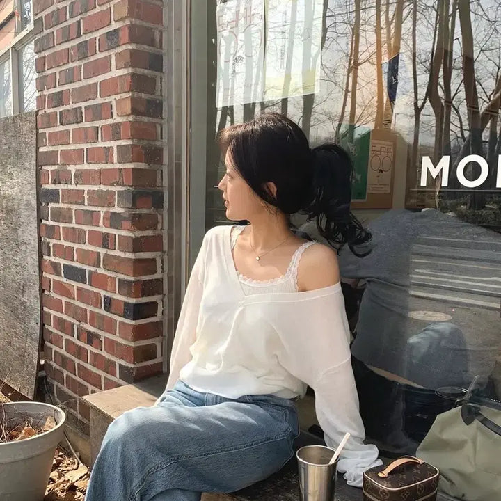 [BUNJANG] Bowl Market Peter &amp; Wendy Monop Deep V Knit / 보울마켓 피터앤웬디 모너프 딥브이니트