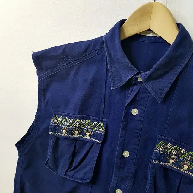 [BUNJANG] SHESHER Navy Cotton Shirt / SHESHER 셔츠 네이비