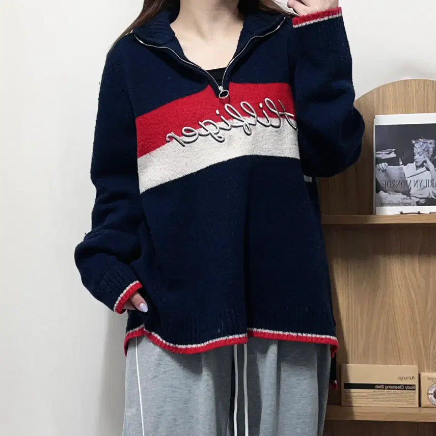 [BUNJANG] Tommy Hilfiger Navy Knit Half-Zip Sweater XL / [정품] 타미 네이비 니트 반집업 [ XL ]