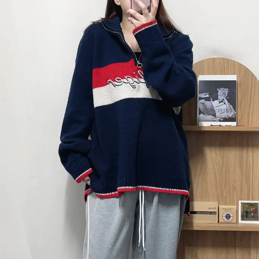 [BUNJANG] Tommy Hilfiger Navy Knit Half-Zip Sweater XL / [정품] 타미 네이비 니트 반집업 [ XL ]