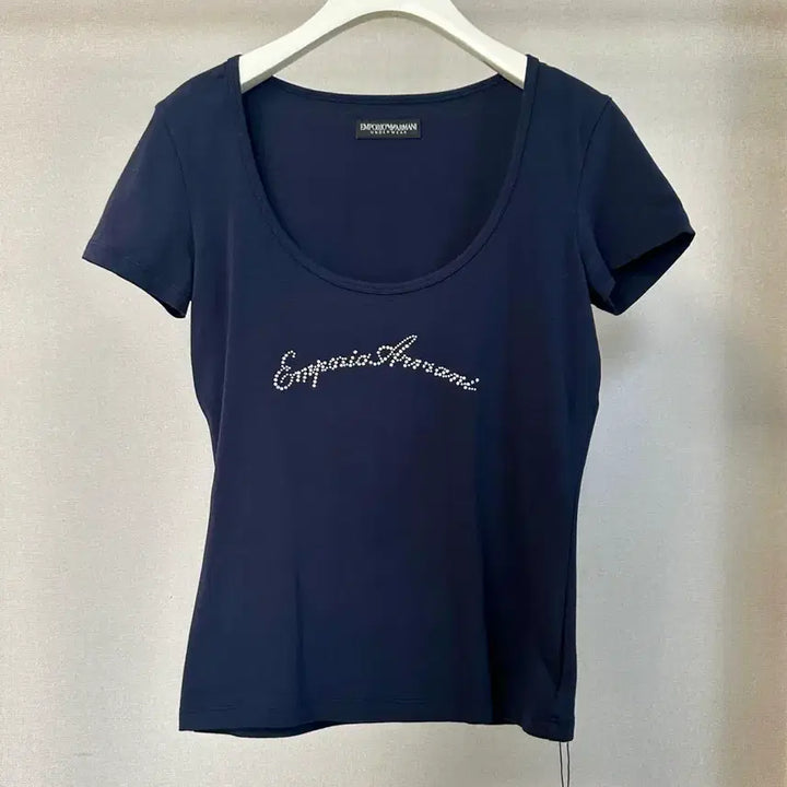 [BUNJANG] Emporio Armani Cubic Logo T-Shirt Navy S / (새상품) 엠포리오 아르마니 큐빅로고 반팔티 (네이비,S)