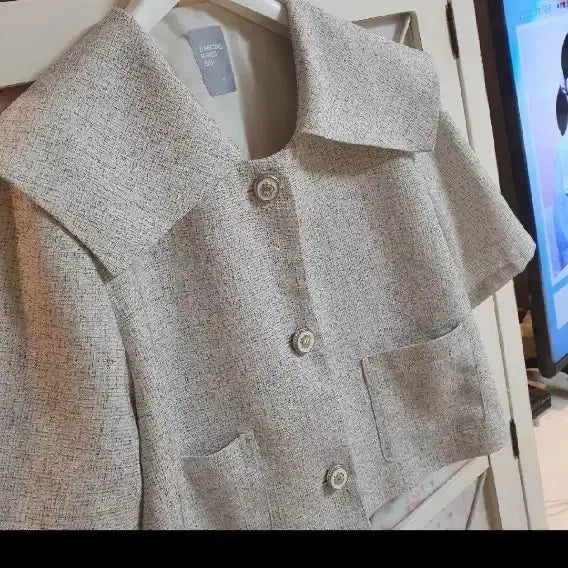 [BUNJANG] 8SECONDS Tweed Short Sleeve Jacket / 에잇세컨즈 자켓/55반-66
