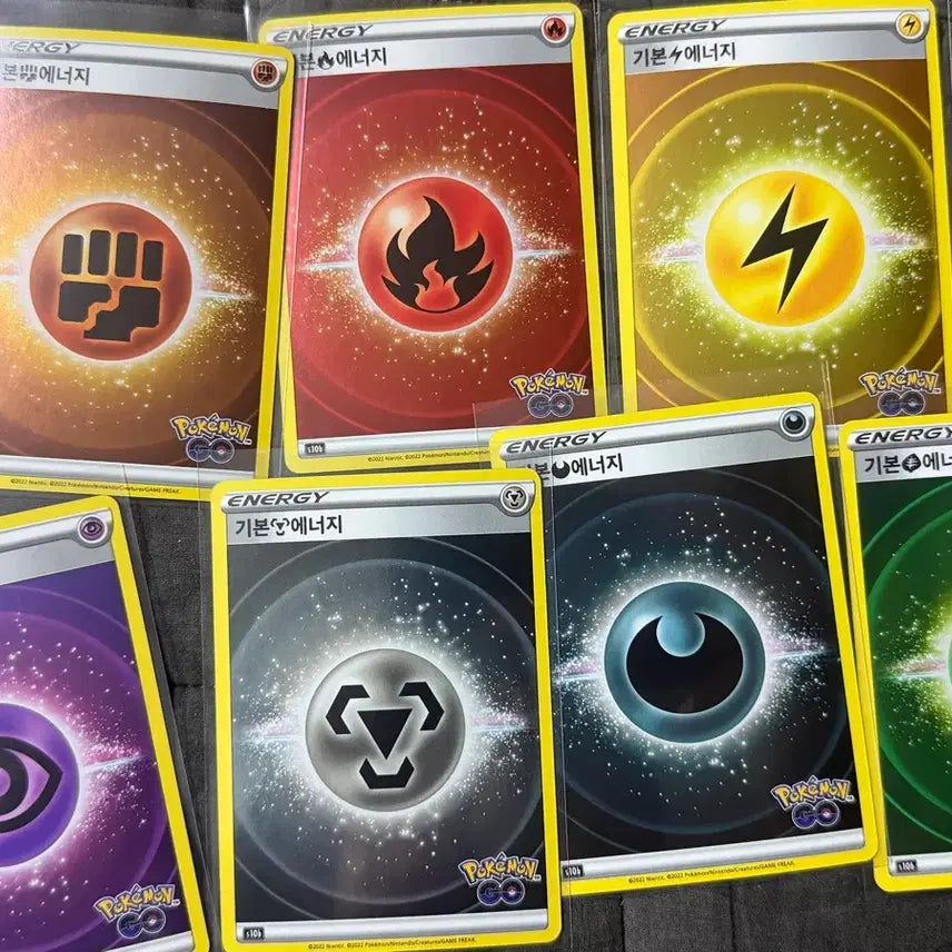 [BUNJANG] Pokemon TCG Basic Energy 7 Types Bundle Set / 포켓몬카드 포켓몬고 기본에너지 7종 일괄