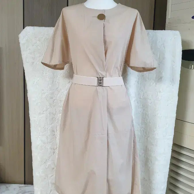 [BUNJANG] Beige Button Detail Midi Dress / 원피스 예뻐요~