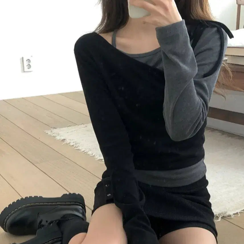 [BUNJANG] Kisses Layered Knit / 키세스 레이어드 니트
