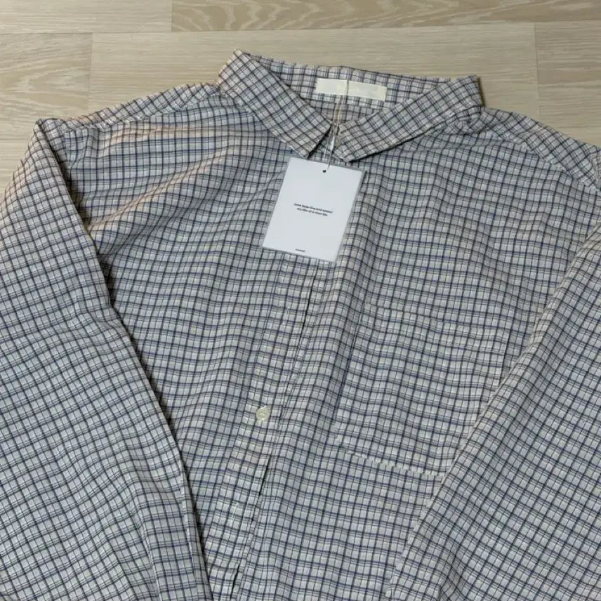 [SOLD OUT] 리넨느 오버 체크 셔츠 베이지블루 새상품