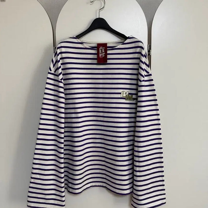[BUNJANG] Lucky Chouette Lucky Marche Striped T-Shirt Free Size / 럭키슈에뜨  럭키마르쉐 스트라이프 티셔츠 F 상태좋아요