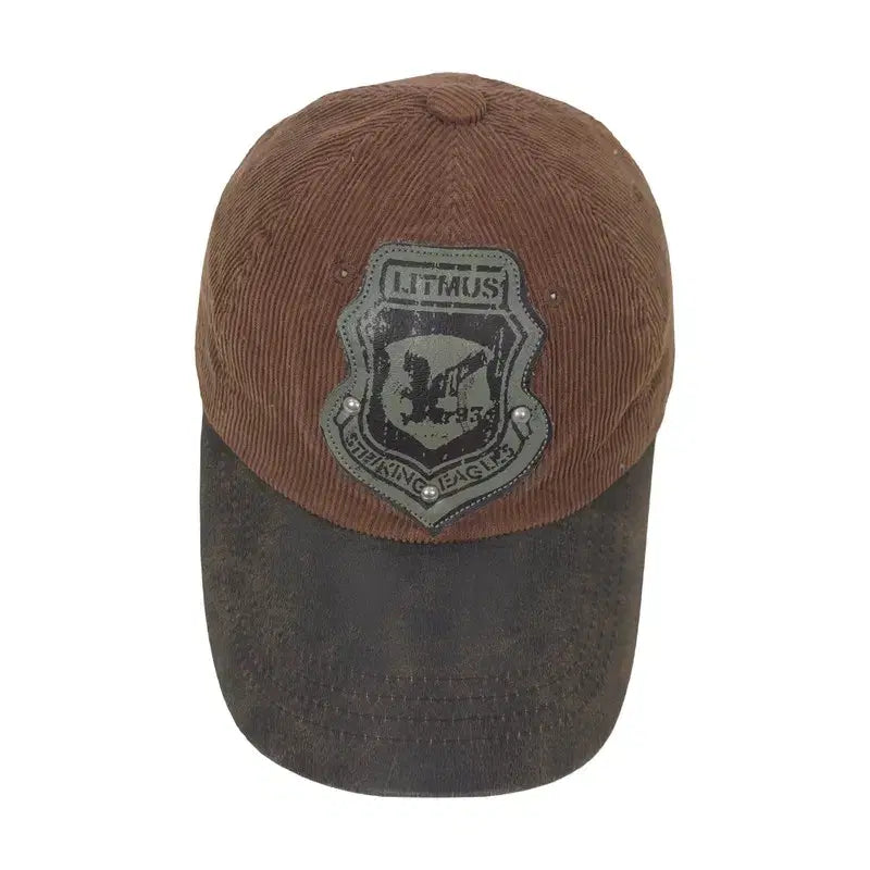 [BUNJANG] Litmus Brown Corduroy Shield Ball Cap / 리트머스 브라운 코듀로이 쉴드 볼캡