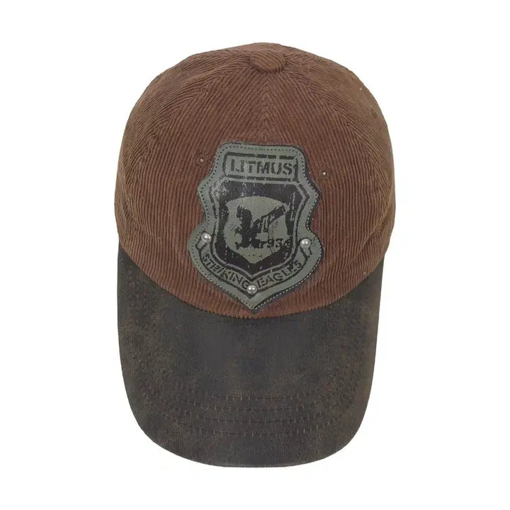 [BUNJANG] Litmus Brown Corduroy Shield Ball Cap / 리트머스 브라운 코듀로이 쉴드 볼캡