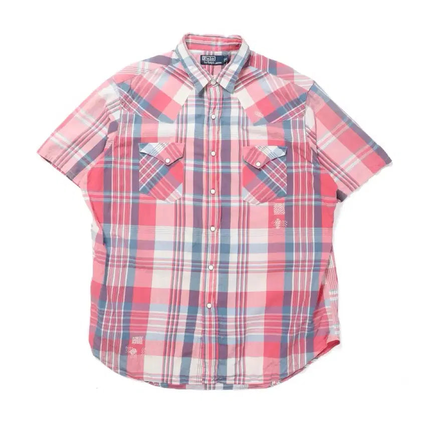 [BUNJANG] Polo Ralph Lauren Check Pattern Half Shirt XL (105) / 폴로 랄프로렌 Polo by Ralph Lauren Check Shirt