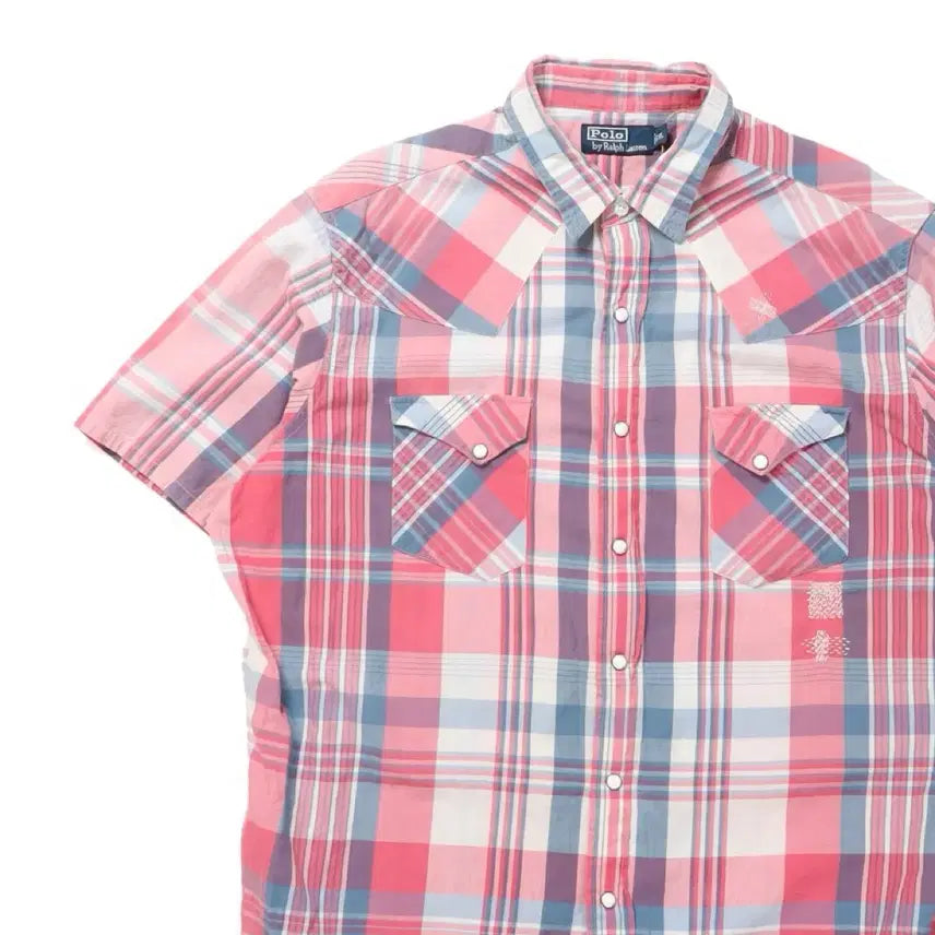 [BUNJANG] Polo Ralph Lauren Check Pattern Half Shirt XL (105) / 폴로 랄프로렌 Polo by Ralph Lauren Check Shirt