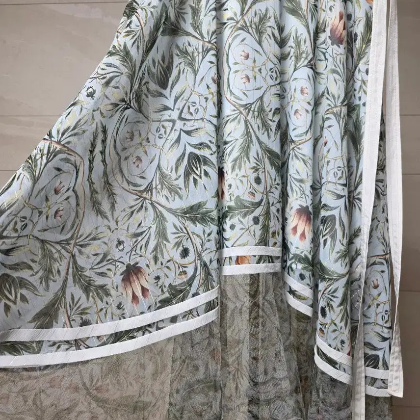 [BUNJANG] Misha x V&amp;A William Morris Botanical Print Asymmetric Mesh Layered Skirt / 20 미샤 x V&amp;A