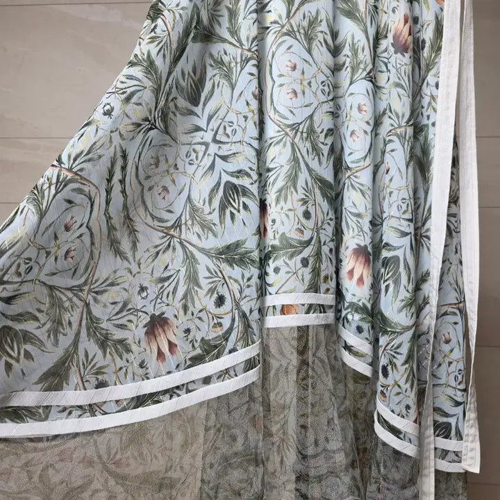 [BUNJANG] Misha x V&amp;A William Morris Botanical Print Asymmetric Mesh Layered Skirt / 20 미샤 x V&amp;A