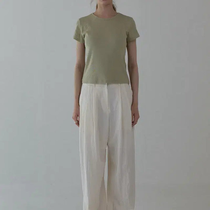 [BUNJANG] Staypeople Signature Two-Tuck Pants Cream / 스테이피플 시그니처 투턱팬츠