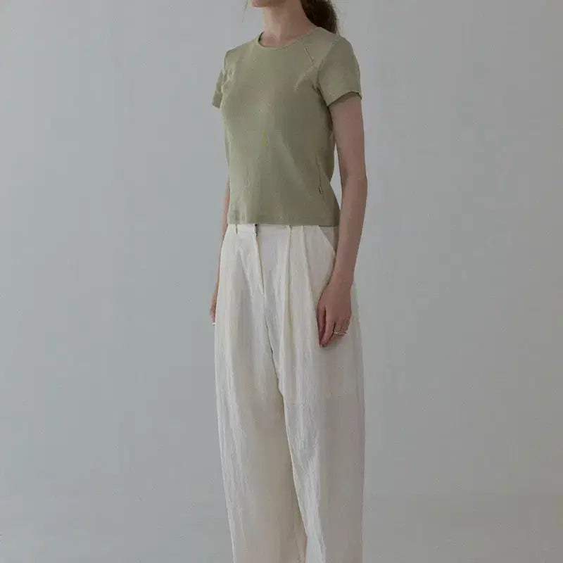[BUNJANG] Staypeople Signature Two-Tuck Pants Cream / 스테이피플 시그니처 투턱팬츠