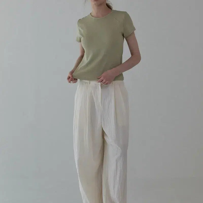 [BUNJANG] Staypeople Signature Two-Tuck Pants Cream / 스테이피플 시그니처 투턱팬츠