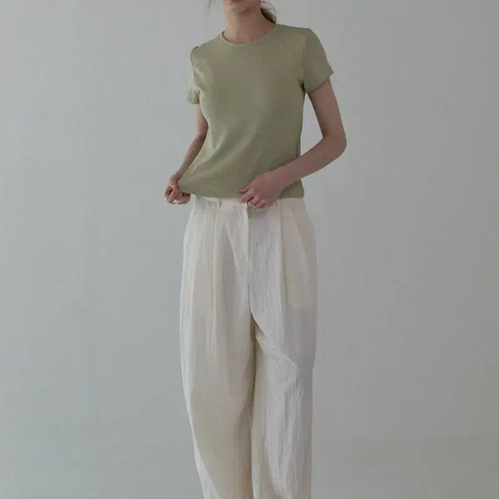 [BUNJANG] Staypeople Signature Two-Tuck Pants Cream / 스테이피플 시그니처 투턱팬츠