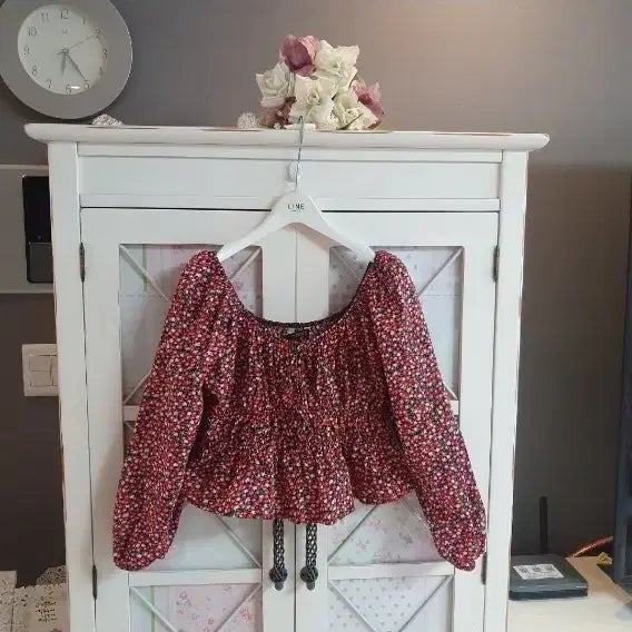 [BUNJANG] Zara Floral Pattern Shirring Blouse / 자라 플라워 패턴 셔링 블라우스/55-66