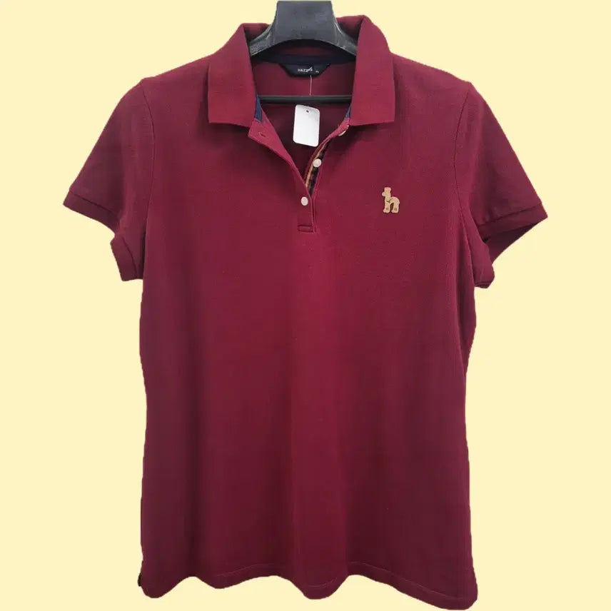 [BUNJANG] Hazzys Burgundy Short Sleeve Polo T-Shirt / 헤지스 반팔 폴로티 버건디