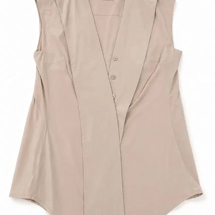 [BUNJANG] MICHAA Rayon Sleeveless Blouse - Beige / MICHAA 미샤 레이온 슬리브리스 블라우스 / 베이지