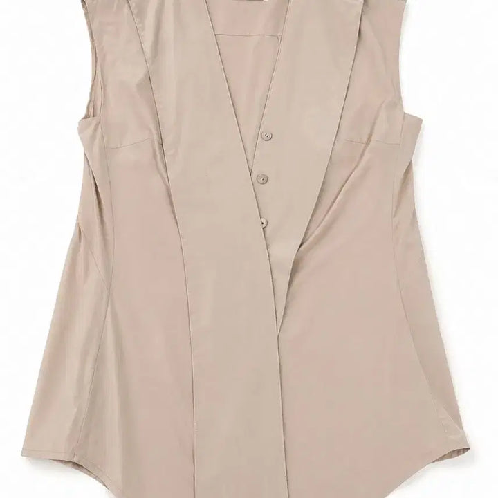 [BUNJANG] MICHAA Rayon Sleeveless Blouse - Beige / MICHAA 미샤 레이온 슬리브리스 블라우스 / 베이지