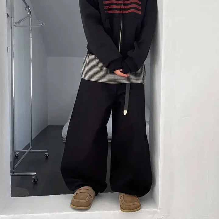 [BUNJANG] Wide Cotton Pants / 와이드 코튼 팬츠(새상품)