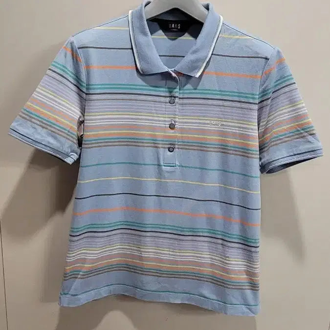 [BUNJANG] Daks Striped Short-Sleeve Polo T-Shirt / 닥스 스트라이프 반팔 카라 티셔츠