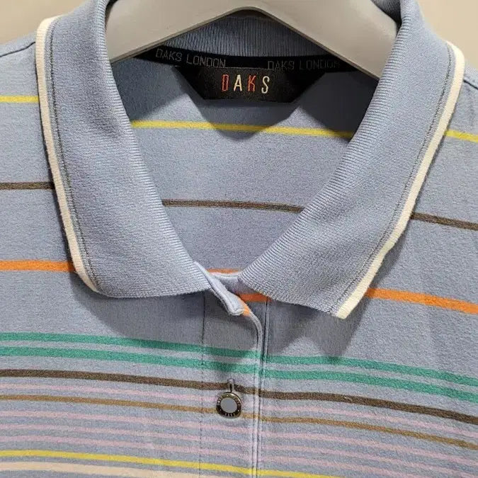 [BUNJANG] Daks Striped Short-Sleeve Polo T-Shirt / 닥스 스트라이프 반팔 카라 티셔츠