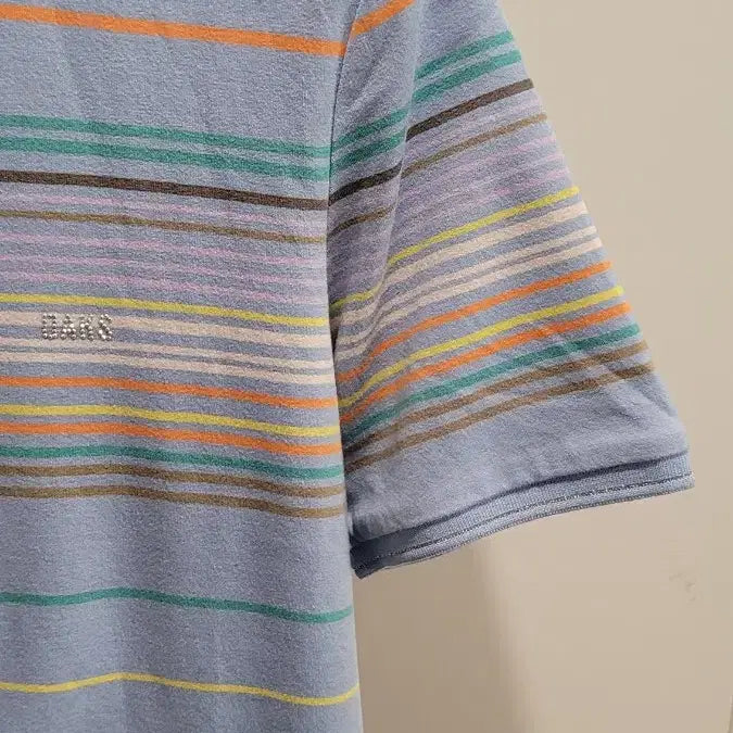 [BUNJANG] Daks Striped Short-Sleeve Polo T-Shirt / 닥스 스트라이프 반팔 카라 티셔츠