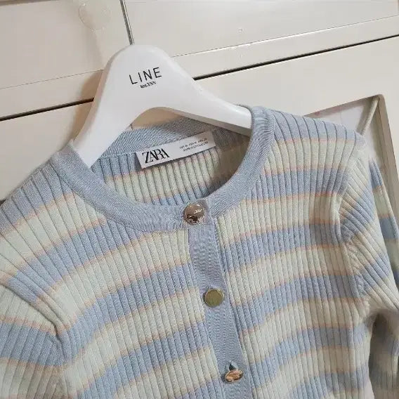 [BUNJANG] Zara Striped Knit Cardigan Sweater (Size 55) / 자라 니트 스웨터 가디건/55