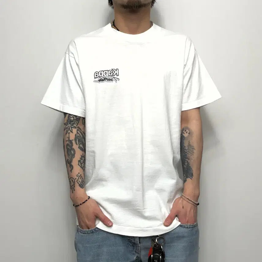[BUNJANG] 90s Fruit of the Loom Kappa Single Stitch Short Sleeve T-Shirt - Size L / 90s 프룻오브더룸 KAPPA 빈티지 싱글스티치 반팔티