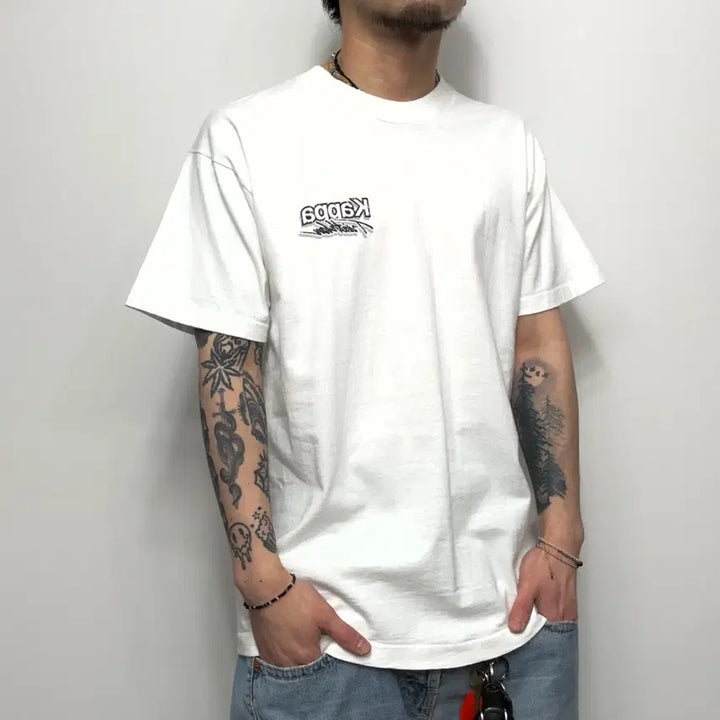 [BUNJANG] 90s Fruit of the Loom Kappa Single Stitch Short Sleeve T-Shirt - Size L / 90s 프룻오브더룸 KAPPA 빈티지 싱글스티치 반팔티