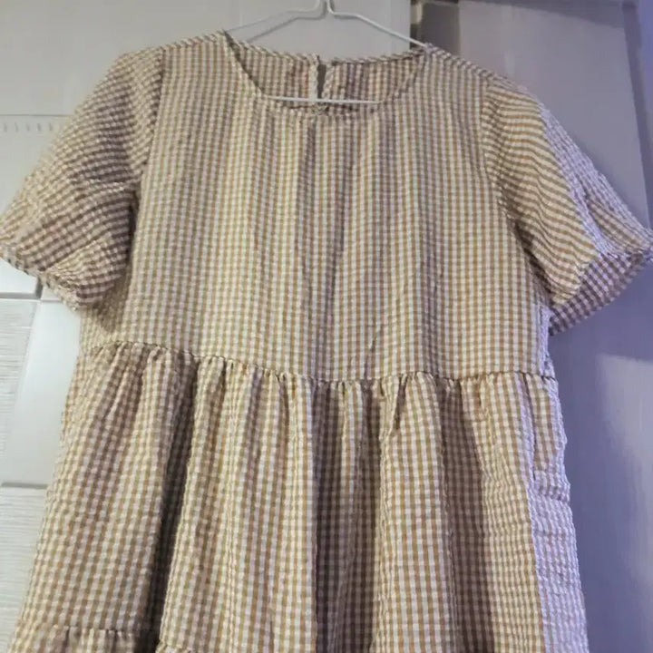 [BUNJANG] Checkered 3-Tier Flare Long Dress / 체크 3단 플레어 롱원피스