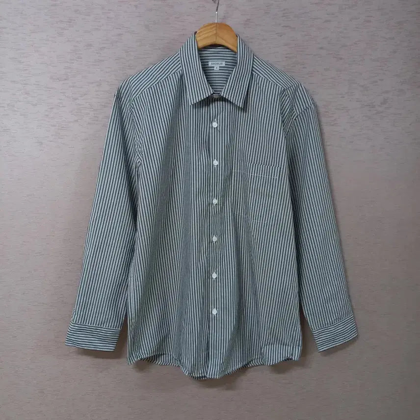 [BUNJANG] ANOBILIR Dark Grey Stripe Shirt Men&