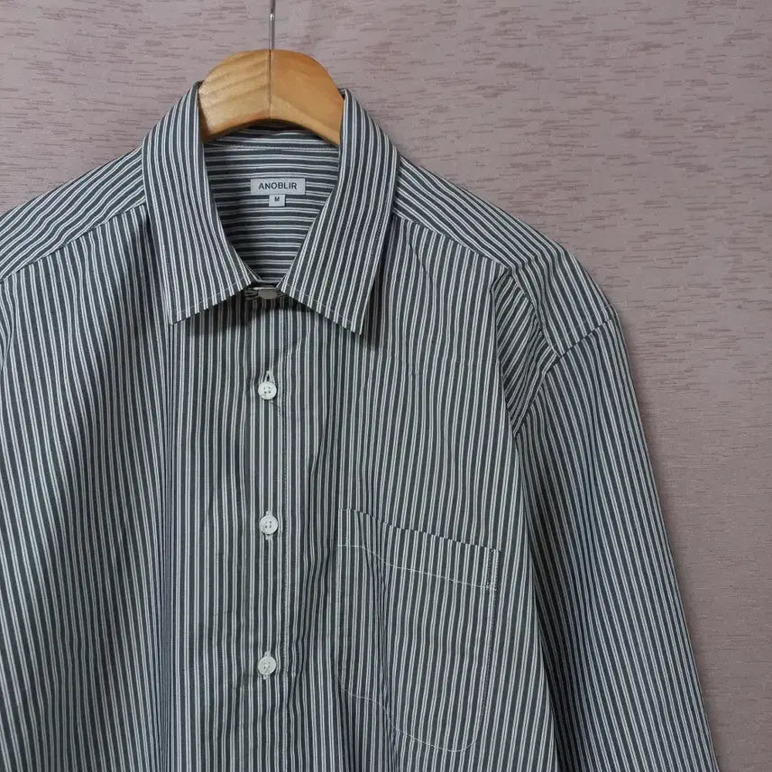 [BUNJANG] ANOBILIR Dark Grey Stripe Shirt Men&