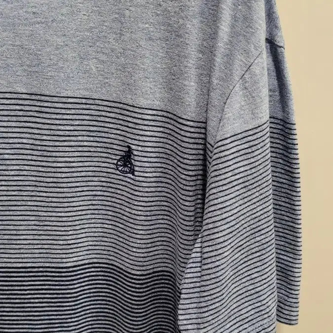 [BUNJANG] Beanpole Blue Stripe Short-Sleeve T-Shirt / 빈폴 블루 스트라이프 반팔 티셔츠